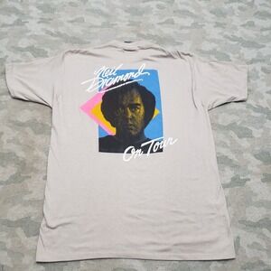 VTG Neil Diamond Shirt Mens XL Gray On Tour Single Stitch Sneakers Tag 80s